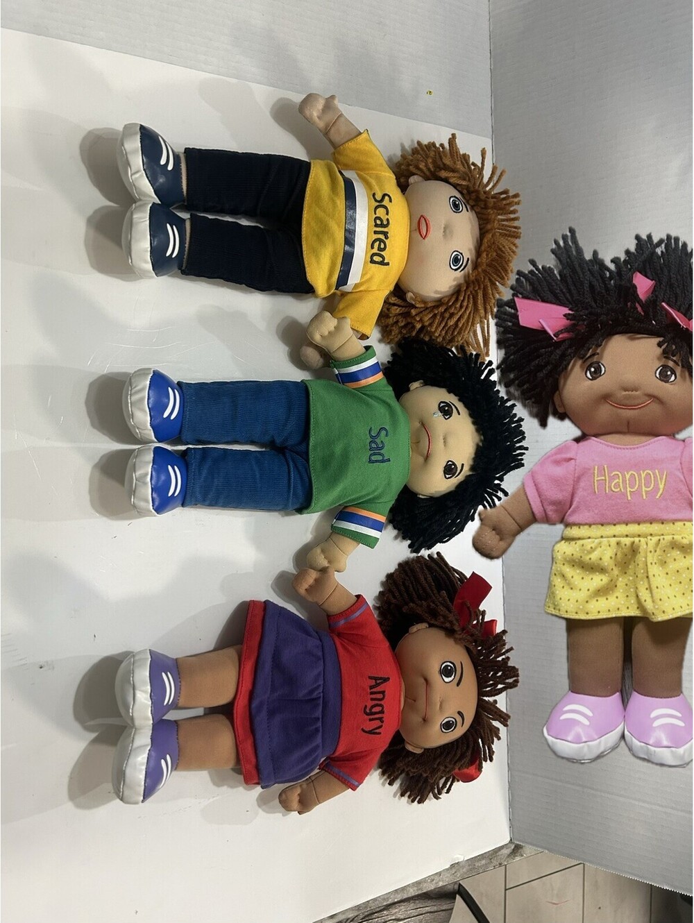 Lakeshore Feelings & Emotion Soft Dolls (Lot of 4) Angry/Sad/Scared/Happy